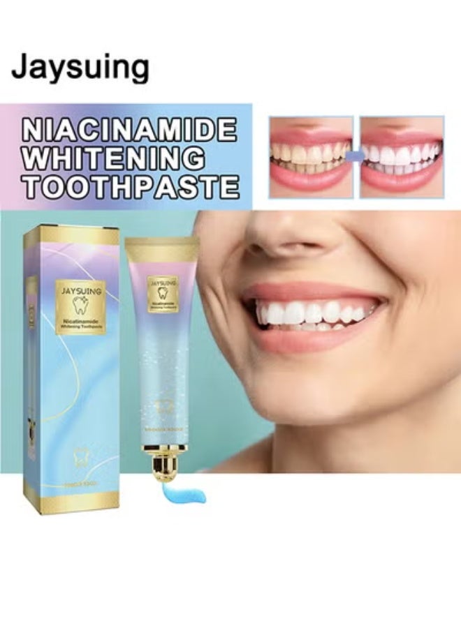 Jaysuing Niacinamide Whitening Toothpaste, Niacinamide Intensive Whitening Toothpaste, Deep Cleaning Care Toothpaste, Fresh Breath (100g) - Image 1